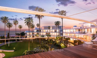 Instapklare spectaculair moderne luxe eerstelijns strand appartementen te koop in Estepona, Costa del Sol 3841 