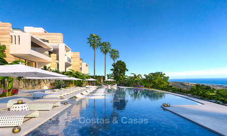 Modern-eigentijdse luxe appartementen met adembenemende zeezichten te koop, op korte rijafstand van het centrum van Marbella. Instapklaar. Laatste 3 penthouses. 4967