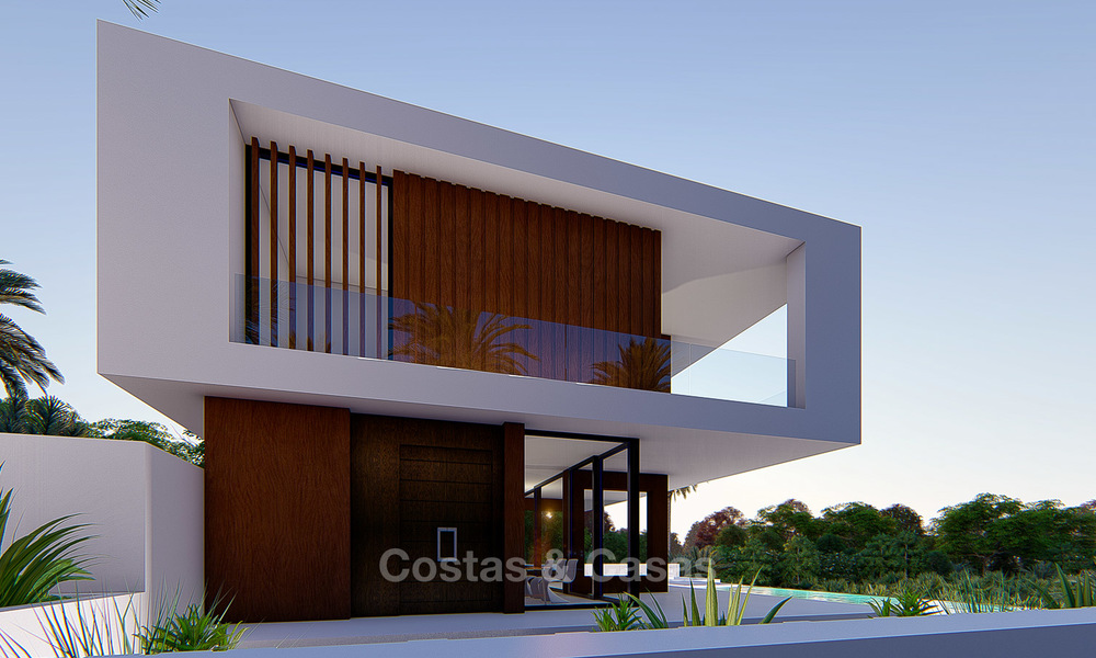 Nieuwe, moderne luxe villa te koop, uitzicht op zee en golf, Estepona. 5614