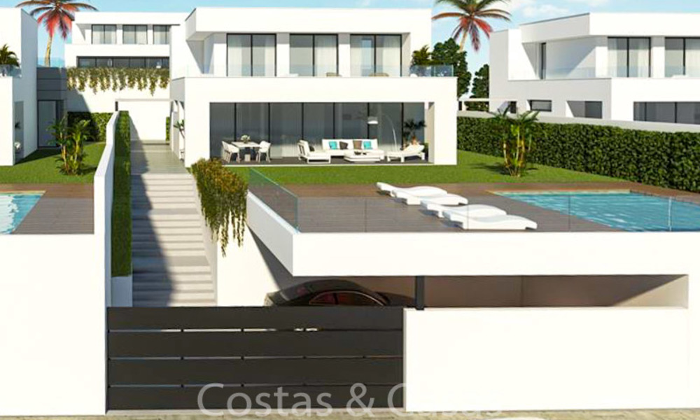 Aantrekkelijke nieuwe moderne luxe villa's te koop, met uitzicht op zee en golf, Manilva, Costa del Sol 6291