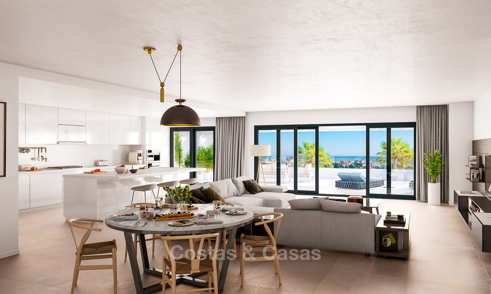 Gloednieuwe moderne luxe appartementen met zeezicht te koop, Estepona stad. 9197
