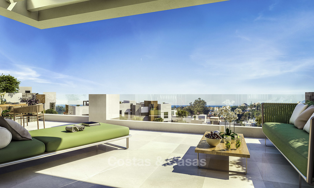 Nieuwe moderne luxe appartementen met prachtig zeezicht koop, eerstelijns golf positie, Marbella. Opgeleverd. Laatste! 11609