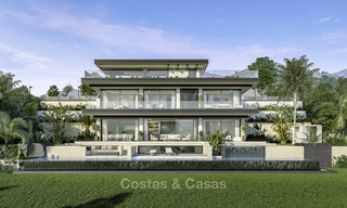 Nieuwe modern-eigentijdse luxe villa's met panoramisch zee- en bergzicht te koop in Elviria, Marbella 15240 