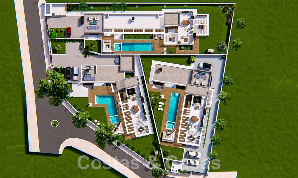 3 Nieuwe designervilla’s te koop op een steenworp van de golfbaan in een luxueus resort in Mijas, Costa del Sol 53548