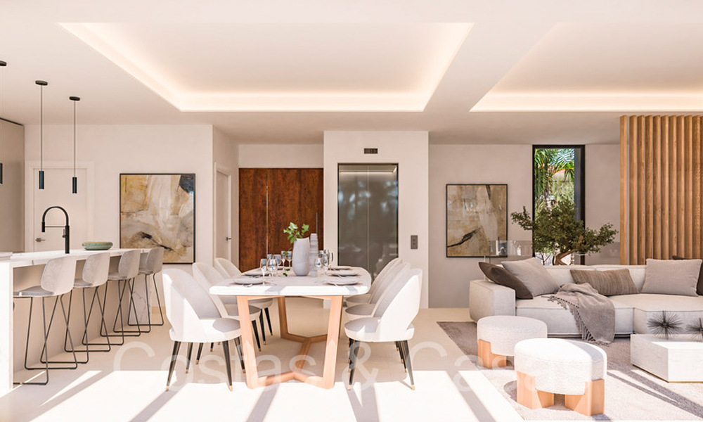 Nieuw project met moderne luxewoningen te koop grenzend aan de golfbaan in Mijas, Costa del Sol 64614