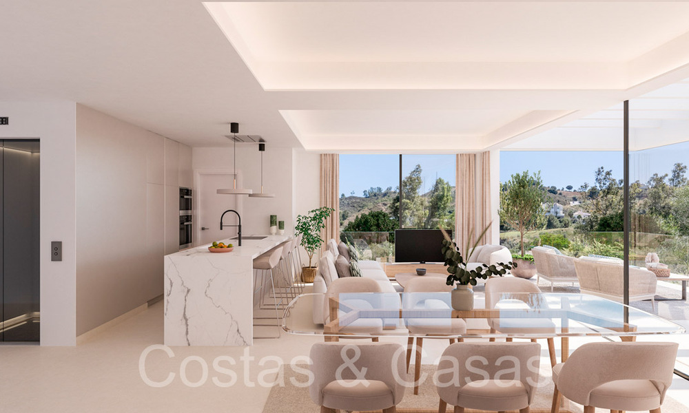 Nieuw project met moderne luxewoningen te koop grenzend aan de golfbaan in Mijas, Costa del Sol 64615