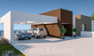 Moderne nieuwbouwvilla in aanbouw, met panoramisch zeezicht te koop in Manilva, Costa del Sol 64626 