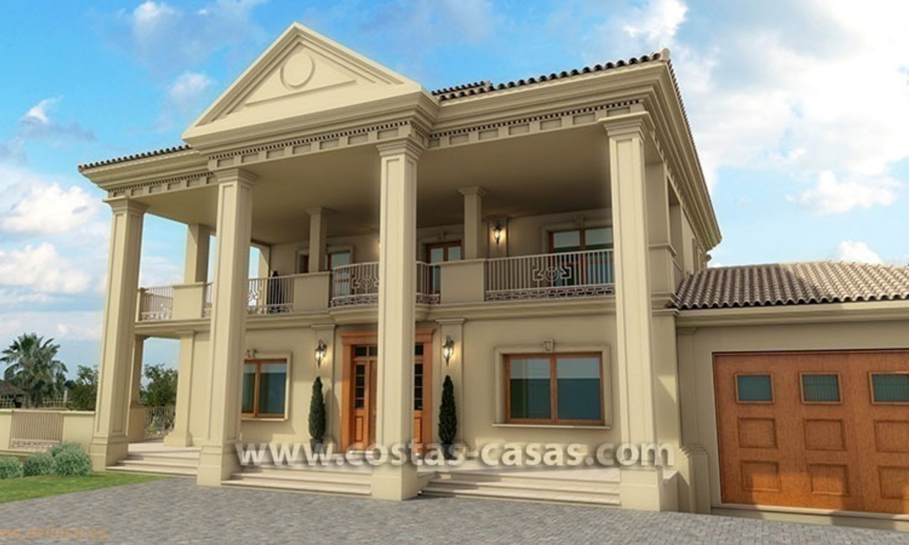 Exclusieve nieuwe villa te koop in klassieke stijl op de Golden Mile in Marbella 0