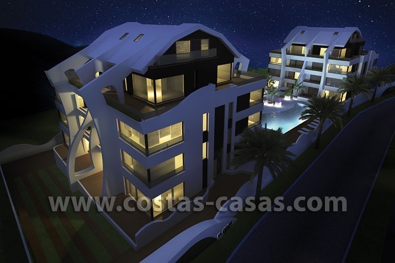 Moderne nieuwbouw design appartementen te koop vlakbij het strand in Marbella