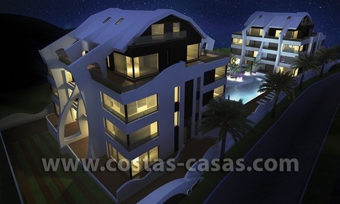 Moderne nieuwbouw design appartementen te koop vlakbij het strand in Marbella 