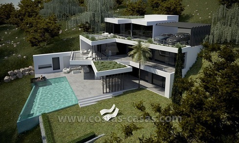 Nieuwe, moderne luxe villa te koop in Marbella 