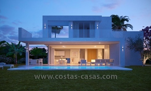 Nieuwe moderne villa te koop met grote terrassen in oost Marbella 
