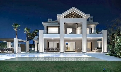 Nieuwe hedendaagse moderne villa te koop, Marbella Club, Golden Mile 