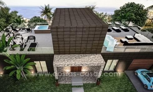 Nieuwe moderne villas te koop aan de Costa del Sol, tussen Estepona en Casares 