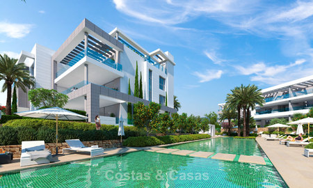 Instapklaar. Moderne nieuwe design appartementen te koop nabij het strand tussen Marbella en Estepona. Laatste units! 5603