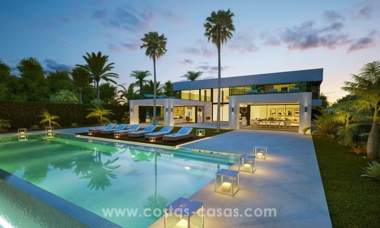 Nieuwe Moderne Eerstelijn strand Villa te koop, New Golden Mile, Marbella - Estepona 2