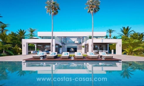 Nieuwe Moderne Eerstelijn strand Villa te koop, New Golden Mile, Marbella - Estepona 