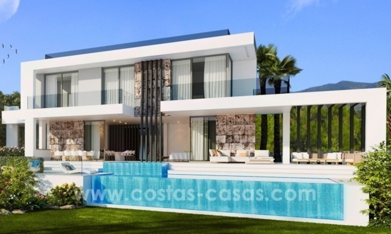 Nieuwe moderne design villa´s te koop met golf- en zeezicht in Marbella – Benahavis 1