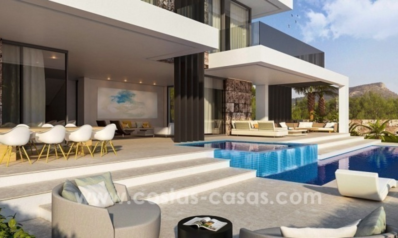 Nieuwe moderne design villa´s te koop met golf- en zeezicht in Marbella – Benahavis 9
