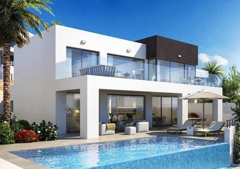Nieuwe moderne villas te koop met zeezicht in La Cala de Mijas, Costa del Sol