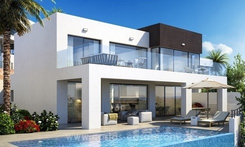Nieuwe moderne villas te koop met zeezicht in La Cala de Mijas, Costa del Sol 
