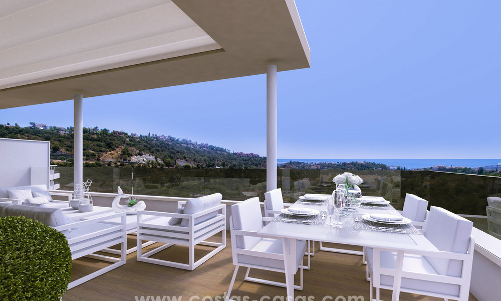 Nieuwe moderne appartementen te koop in Benahavis - Marbella met golf en zeezicht. Instapklaar. Laatste unit: Penthouse! 7321
