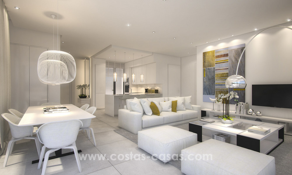 Moderne nieuwe luxe appartementen te koop met zeezicht op slechts enkele minuten rijden van Marbella centrum 4656