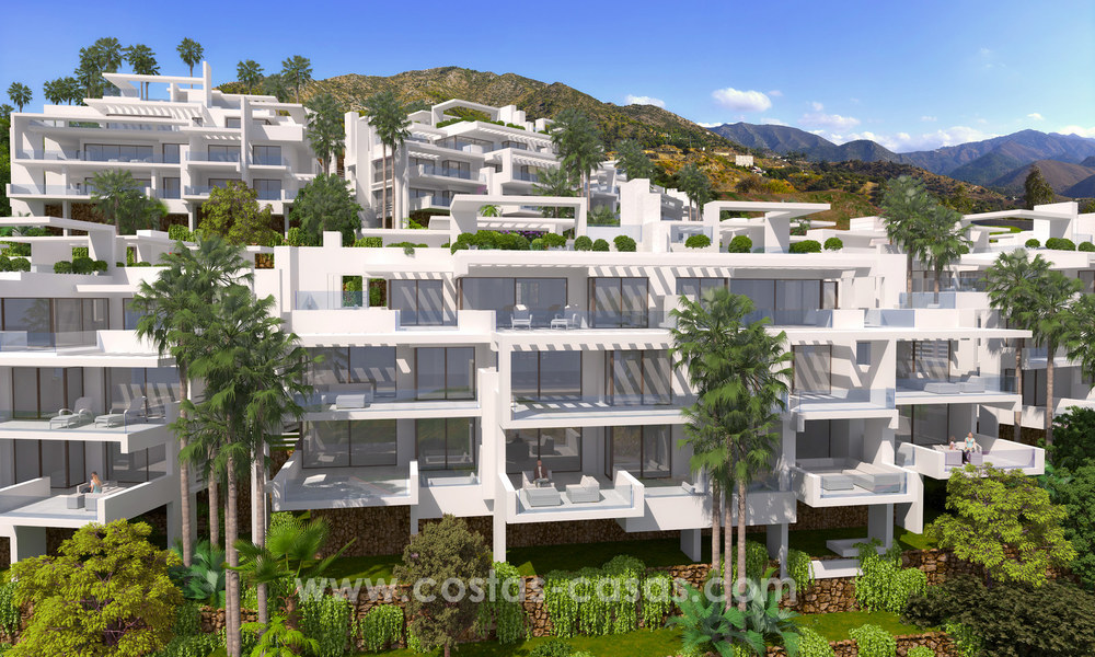 Moderne nieuwe luxe appartementen te koop met zeezicht op slechts enkele minuten rijden van Marbella centrum 4672