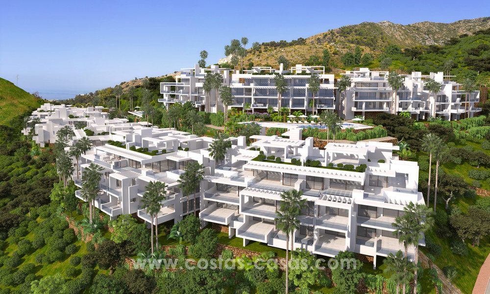 Moderne nieuwe luxe appartementen te koop met zeezicht op slechts enkele minuten rijden van Marbella centrum 4675