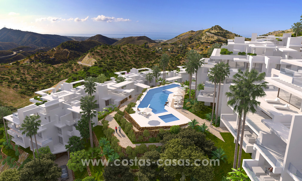 Moderne nieuwe luxe appartementen te koop met zeezicht op slechts enkele minuten rijden van Marbella centrum 4676