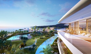 Instapklare spectaculair moderne luxe eerstelijns strand appartementen te koop in Estepona, Costa del Sol 3822 