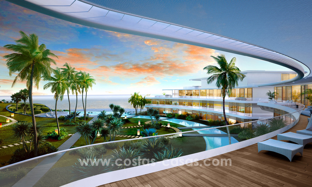 Instapklare spectaculair moderne luxe eerstelijns strand appartementen te koop in Estepona, Costa del Sol 3823