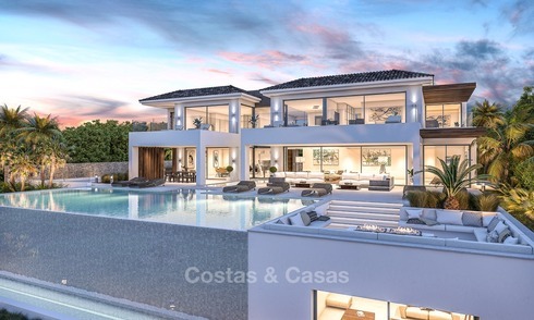 Luxe, Moderne Villa te koop, frontlijn Golf, in El Paraiso, Benahavis, Marbella 1157