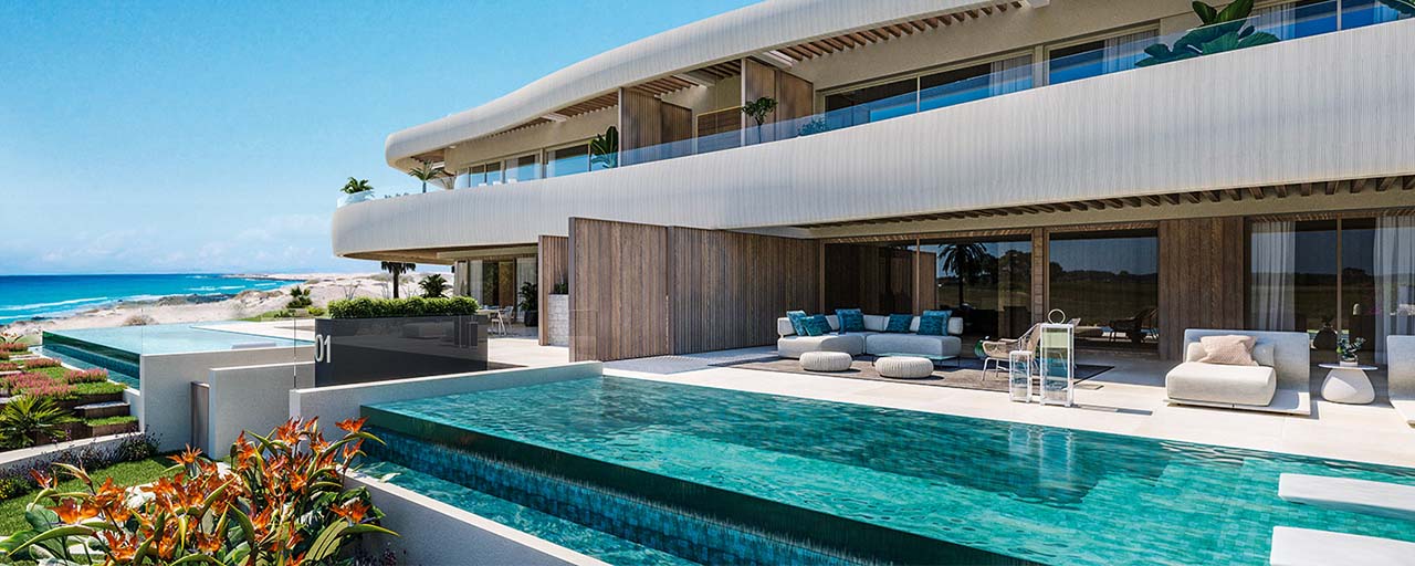 Beachfront nieuwbouwproject. Ultra luxe appartementen te koop in een eerstelijnstrand complex in Marbella