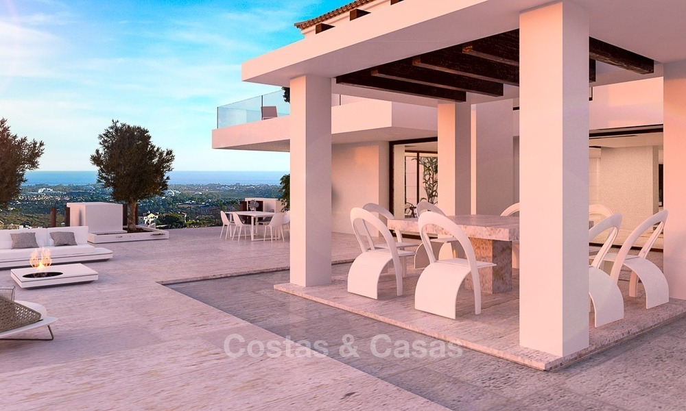 Spectaculaire, Moderne - Andalusische stijl villa te koop met Golf- en zeezicht, Benahavis - Marbella 1410