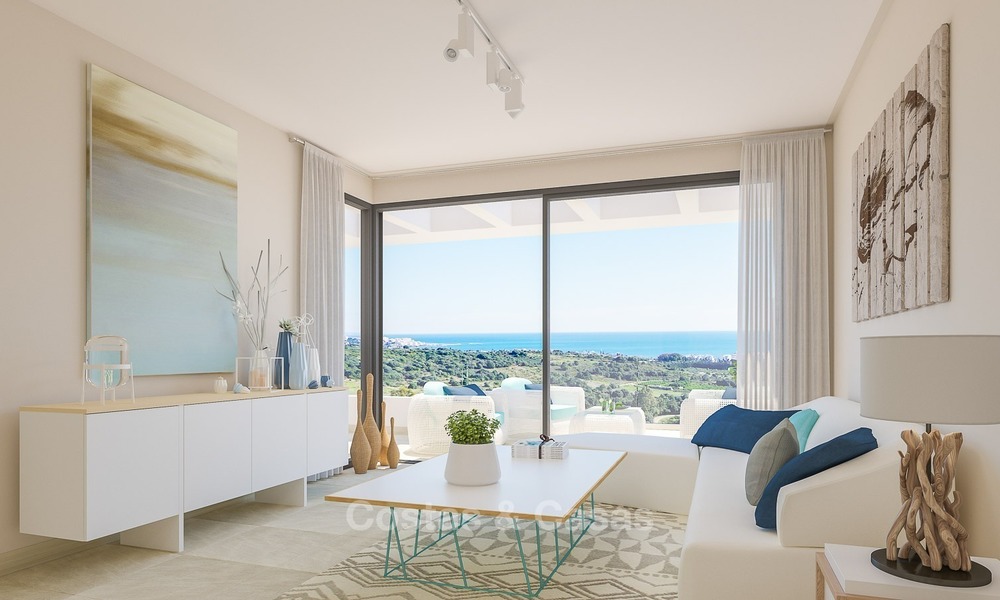 Eigentijdse, Moderne Appartementen met Uitzicht op de Golfbaan en de Zee te koop in Estepona, Costa del Sol 1762