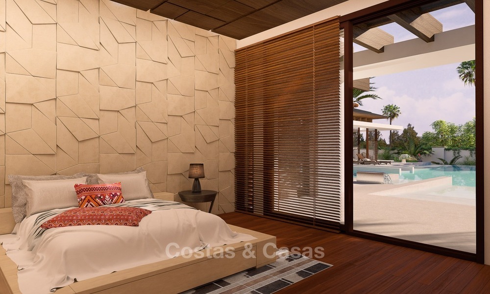 Nieuwe, Moderne Thaise stijl villa met Zeezicht te koop aan de New Golden Mile, Estepona - Marbella 2050