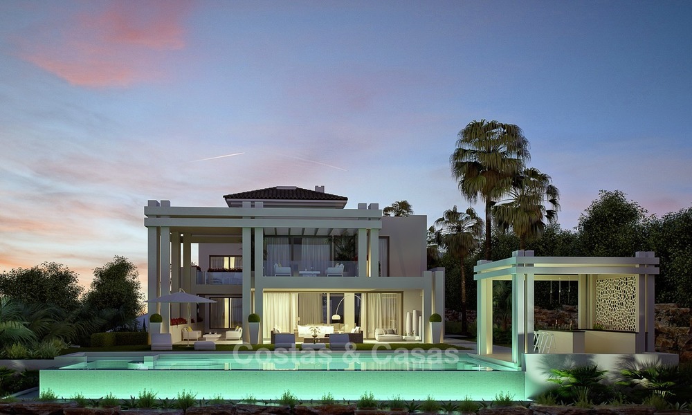 Elegante villa in designerstijl te koop, eerstelijn golf, gelegen in een vijfsterren golfresort aan de New Golden Mile, Marbella - Benahavis 2109