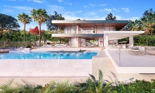 Moderne, hedendaagse, mediterrane stijl villa met zeezicht in Gated community te koop in Benahavis - Marbella 2721 