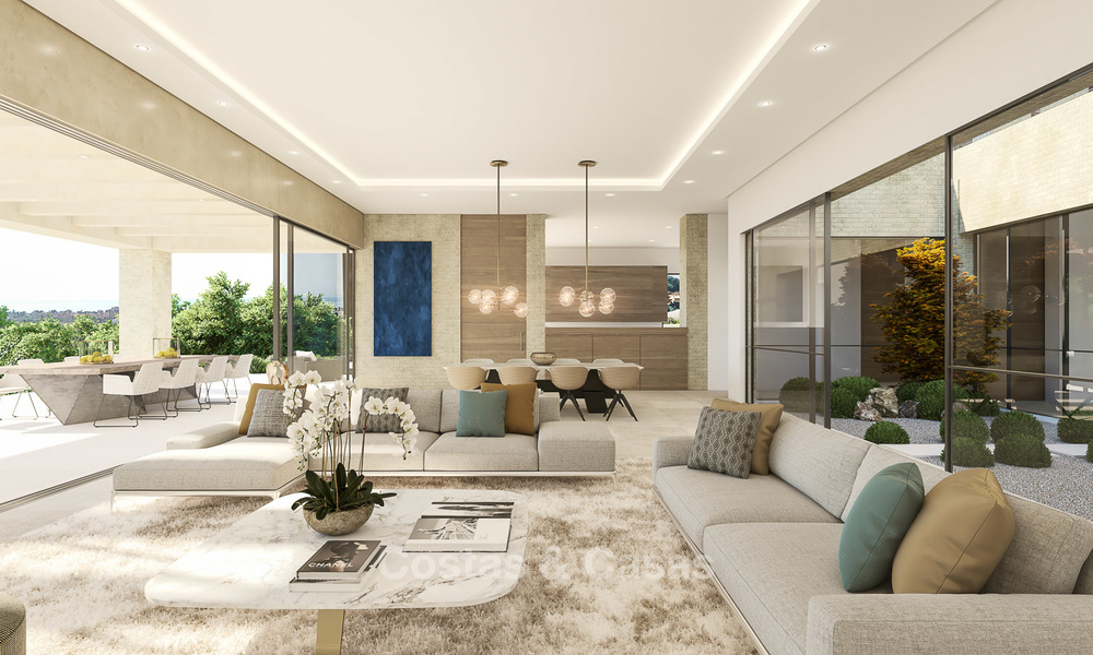 Project met ruim perceel en spectaculaire nieuwbouw villa te koop, in een exclusief golfresort, eerstelijns golf in Benahavis - Marbella 3482