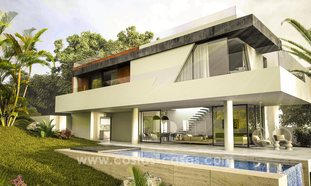 Nieuwe, ‘ontwerp-je-eigen’ eigentijdse luxe villa´s te koop in een innovatief project, binnen een golf gebied met zicht op zee en golf, Estepona - Marbella 3625