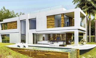 Nieuwe, ‘ontwerp-je-eigen’ eigentijdse luxe villa´s te koop in een innovatief project, binnen een golf gebied met zicht op zee en golf, Estepona - Marbella 3629 