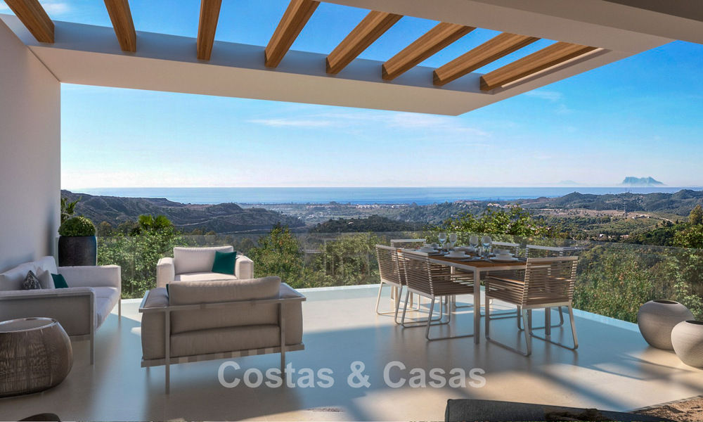 Moderne luxe appartementen te koop in een nieuwbouwproject met spectaculair zeezicht in Benahavis, Marbella 804271
