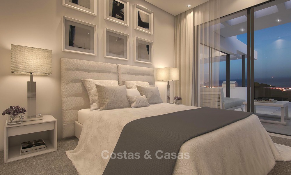 Moderne luxe appartementen te koop met onbelemmerd zeezicht, op korte rijafstand van het centrum van Marbella. 4868