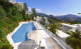 Moderne luxe appartementen te koop met onbelemmerd zeezicht, op korte rijafstand van het centrum van Marbella. 4875 