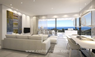 Moderne contemporaine luxe appartementen met verbluffend zeezicht te koop, op korte rijafstand van het centrum van Marbella. 4926 