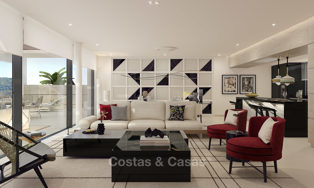 Modern-eigentijdse luxe appartementen met adembenemende zeezichten te koop, op korte rijafstand van het centrum van Marbella. 4953
