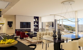 Modern-eigentijdse luxe appartementen met adembenemende zeezichten te koop, op korte rijafstand van het centrum van Marbella. Instapklaar. Laatste 3 penthouses. 4958 
