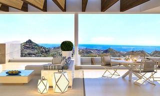 Modern-eigentijdse luxe appartementen met adembenemende zeezichten te koop, op korte rijafstand van het centrum van Marbella. Instapklaar. Laatste 3 penthouses. 4961 