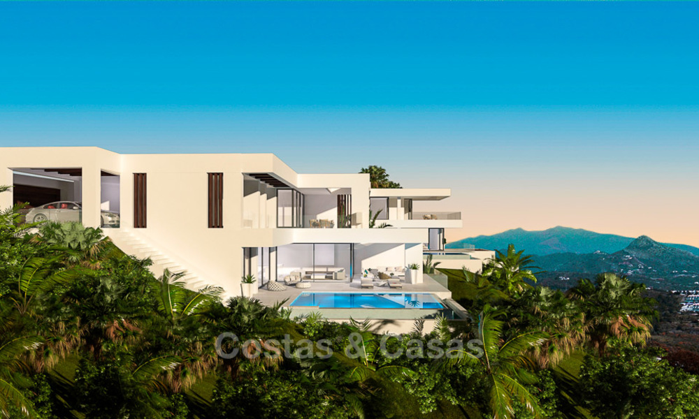 Nieuwe modern-eigentijdse villa's te koop, panoramisch uitzicht op zee, op de New Golden Mile tussen Marbella en Estepona 5108